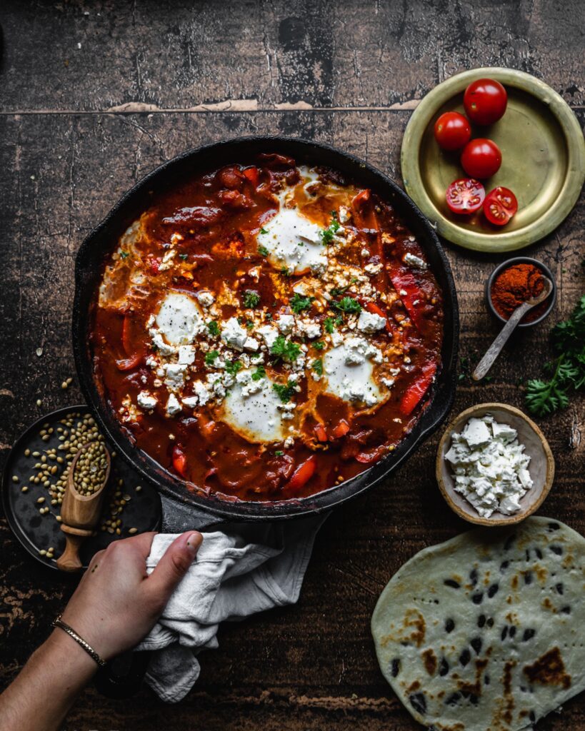 Chorizo & Feta Shakshuka | That Green Olive