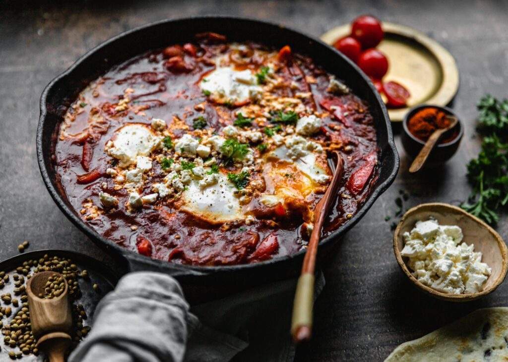 Chorizo & Feta Shakshuka | That Green Olive